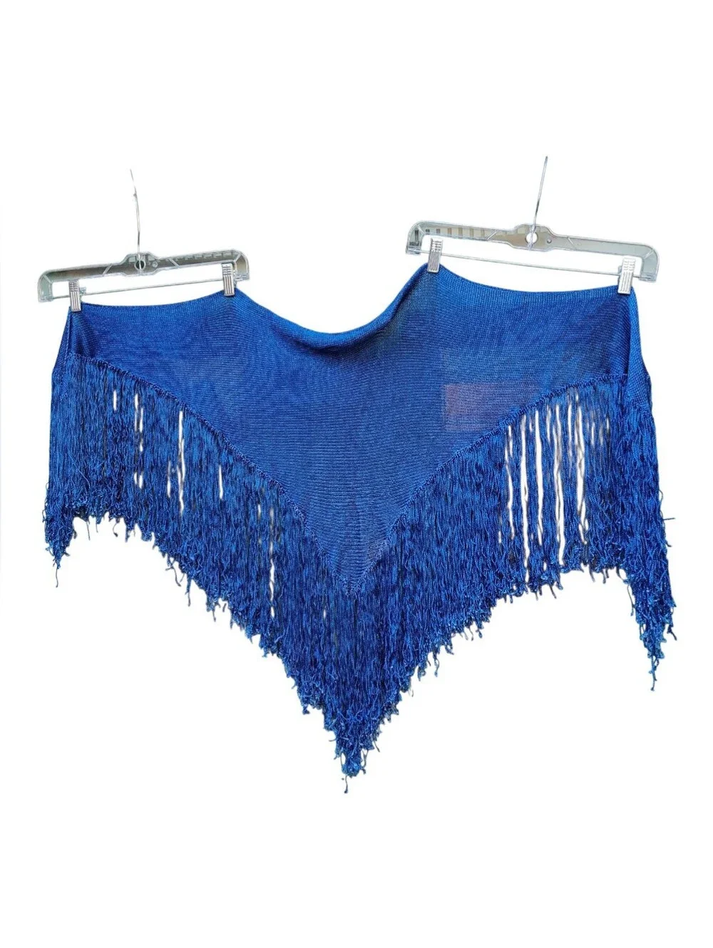 Lot of 5 Sheer Shimmer Triangle Fringe Shawls Boho Costume + Closet Storage Bag